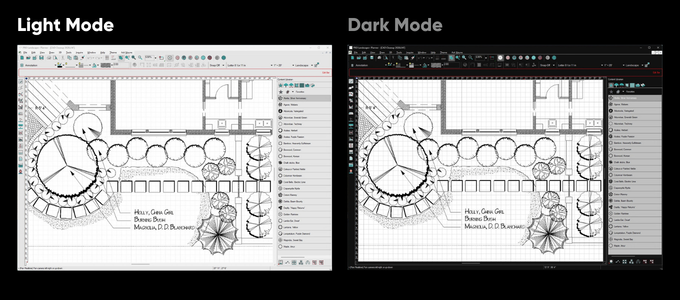 Updated Planner UI with light and dark modes.